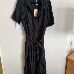 NWT Fat Face black polka dot Dress